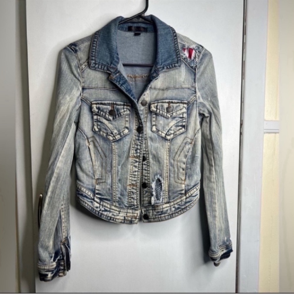 Fire Los Angeles Denim American Flag Jacket